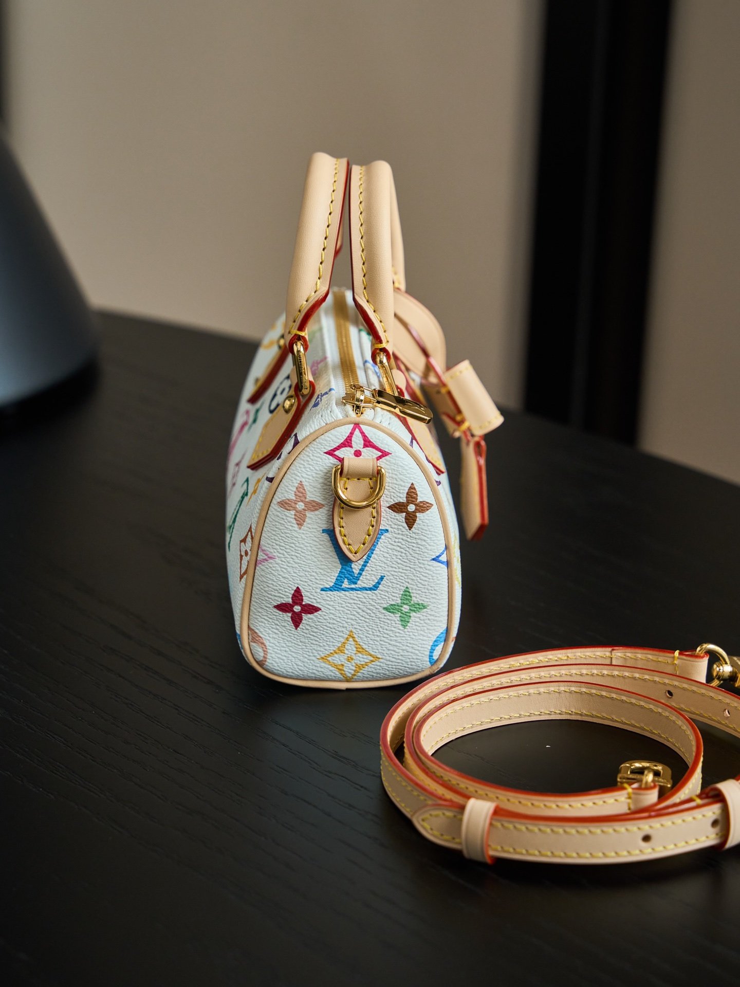 Louis Vuitton Takashi Murakami Nano Speedy White Multicolor - Image 4