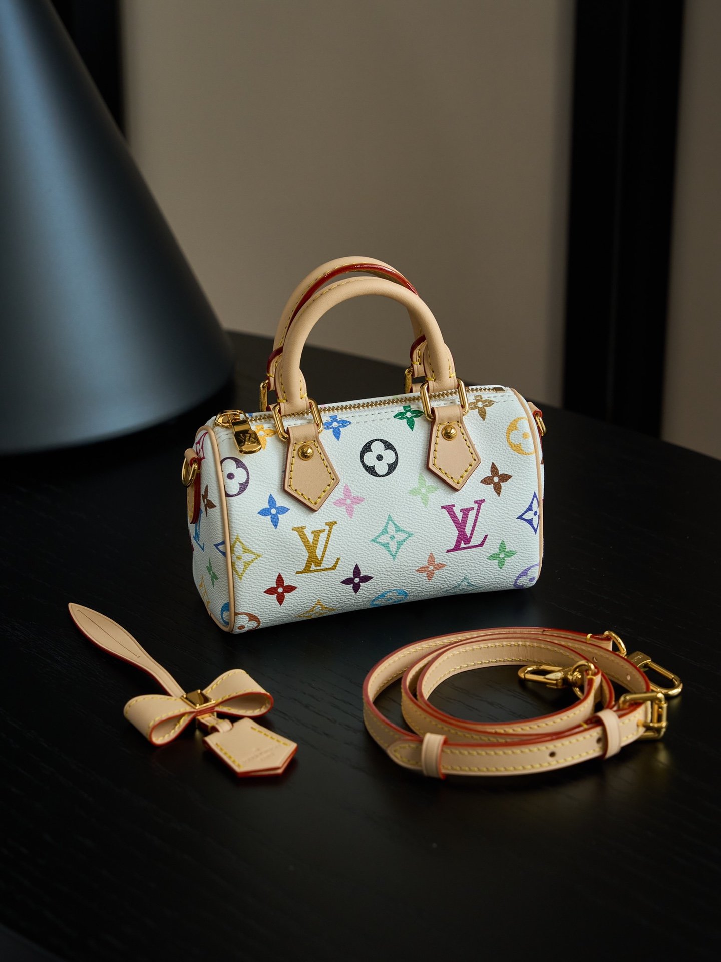 Louis Vuitton Takashi Murakami Nano Speedy White Multicolor - Image 12