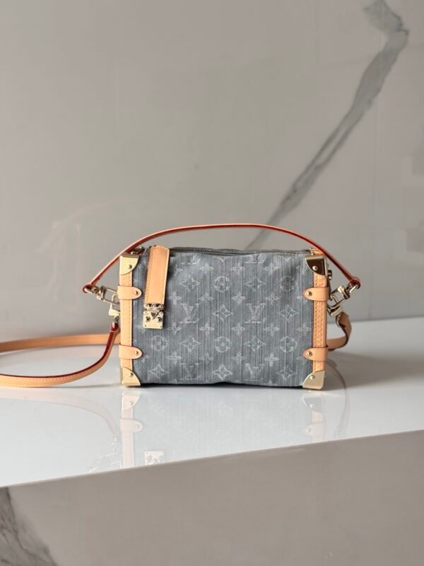 wsxc1762518775880_0 LOUIS VUITTON Side Trunk MM Shoulder Bag Monogram Denim, Washed Gray