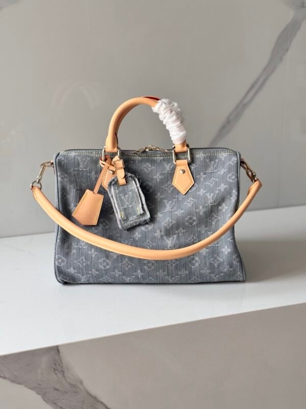 Louis Vuitton Monogram Gray Denim Soft Speedy 30
